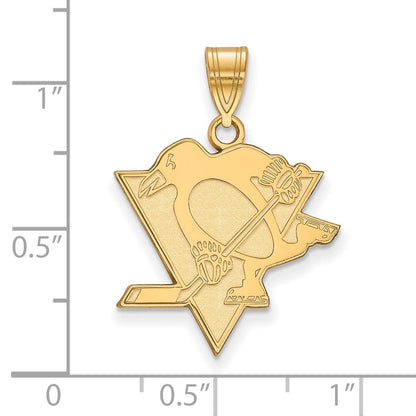 Gold Plated Sterling Silver Nhl Logoart Pittsburgh Penguins Large Pendant