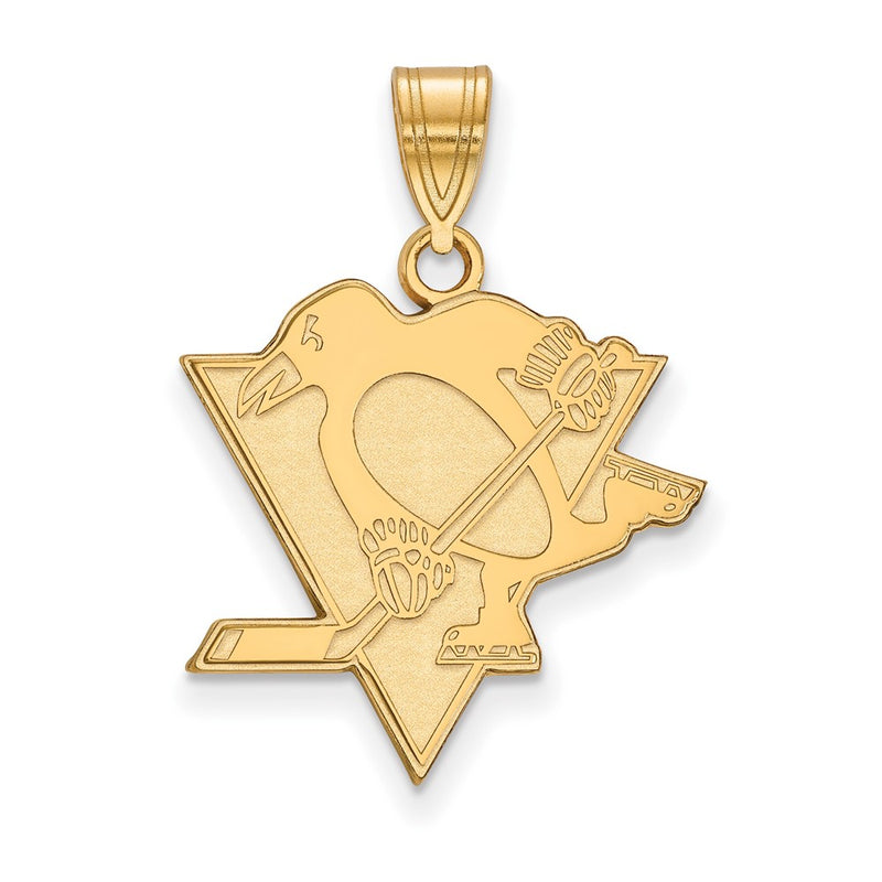 Gold Plated Sterling Silver Nhl Logoart Pittsburgh Penguins Large Pendant