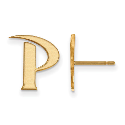 14K Yellow Gold Logoart Pepperdine University Letter P Small Post Earrings