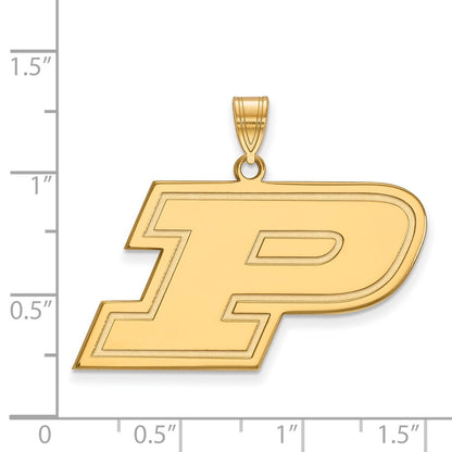 Gold Plated Sterling Silver Logoart Purdue University Letter P Large Pendant