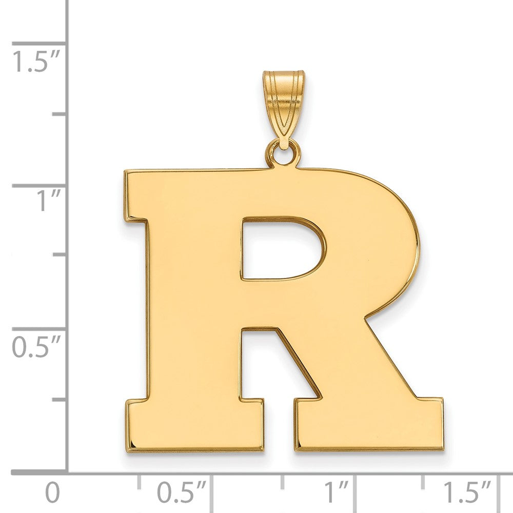 14K Yellow Gold Logoart Rutgers University Letter R Extra Large Pendant