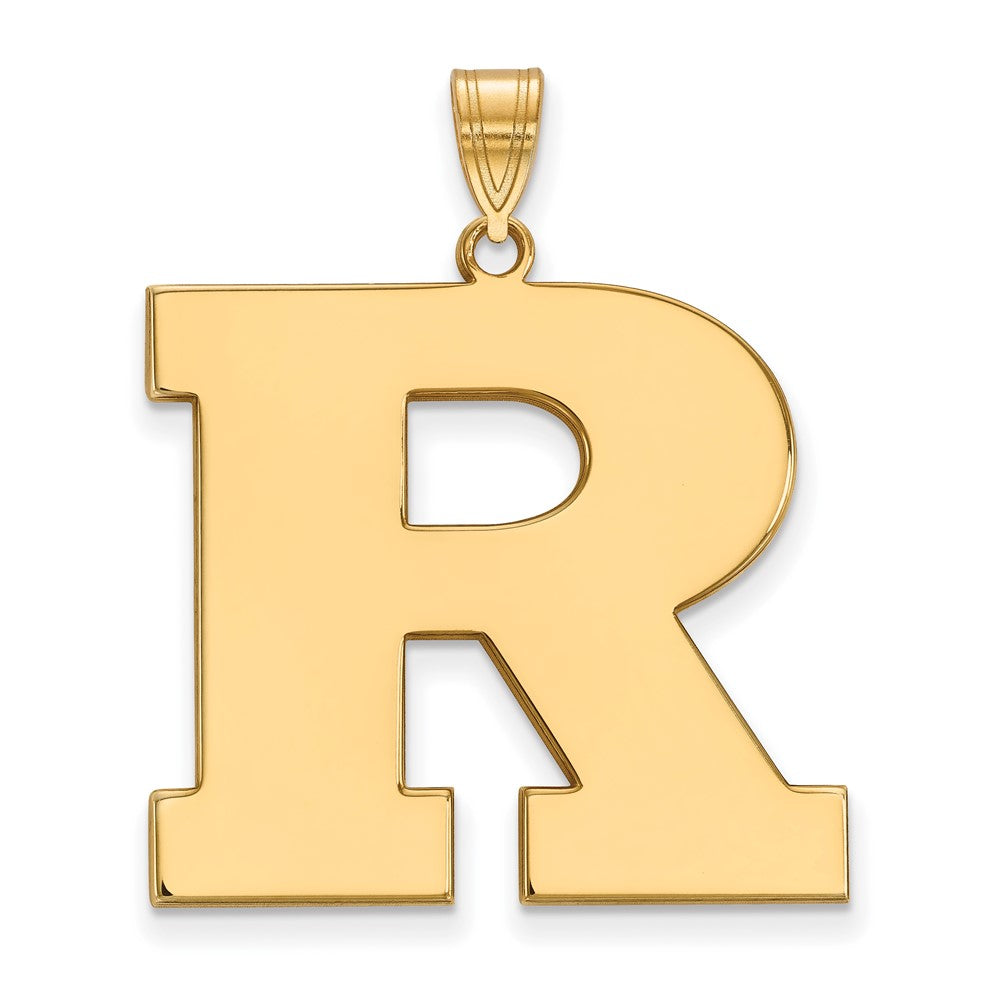 Gold Plated Sterling Silver Logoart Rutgers University Letter R Extra Large Pendant