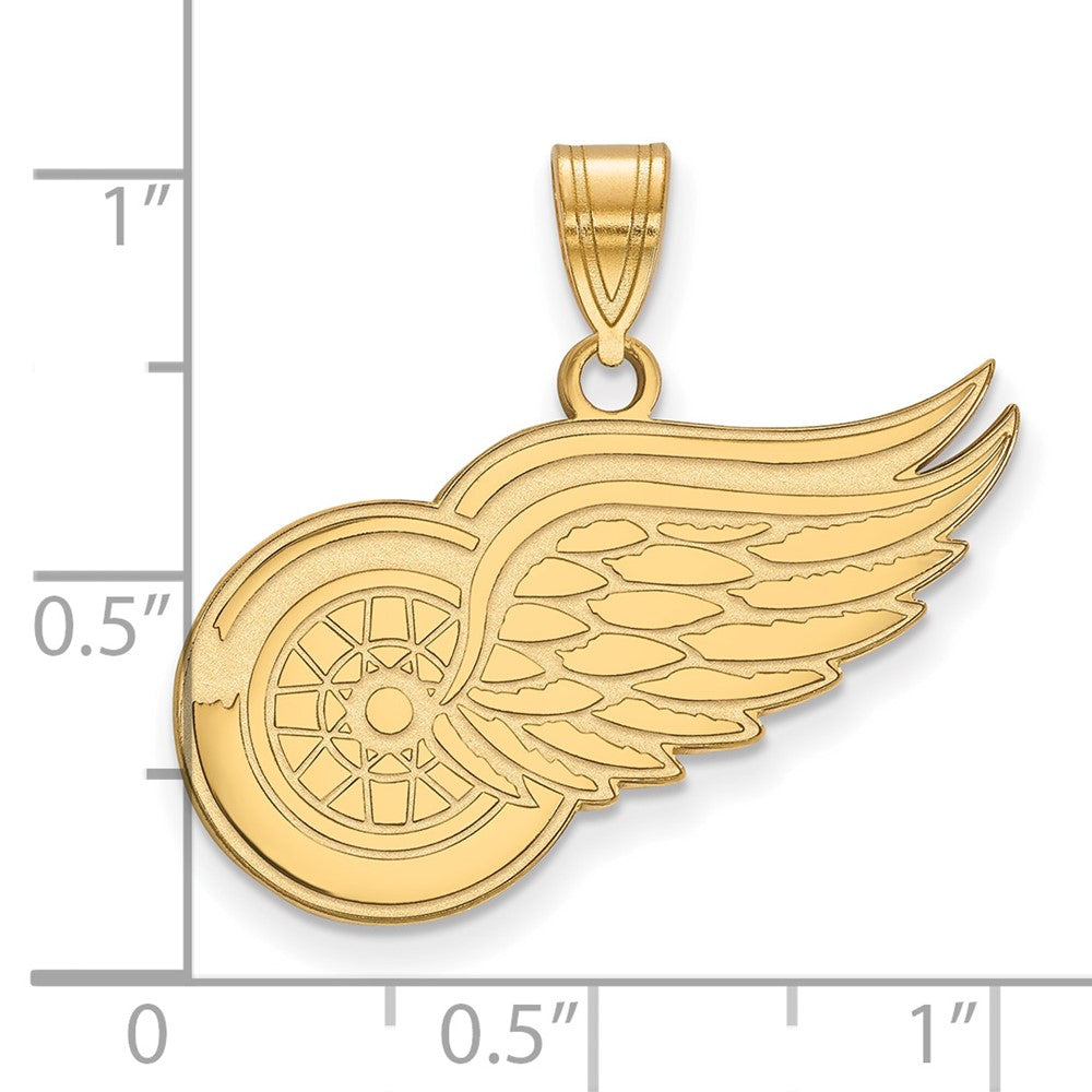10K Yellow Gold Nhl Logoart Detroit Red Wings Large Pendant