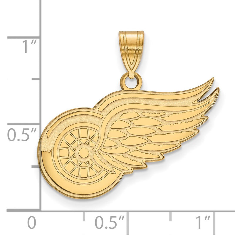 10K Yellow Gold Nhl Logoart Detroit Red Wings Large Pendant