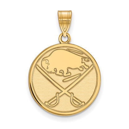 Gold Plated Sterling Silver Nhl Logoart Buffalo Sabres Large Pendant