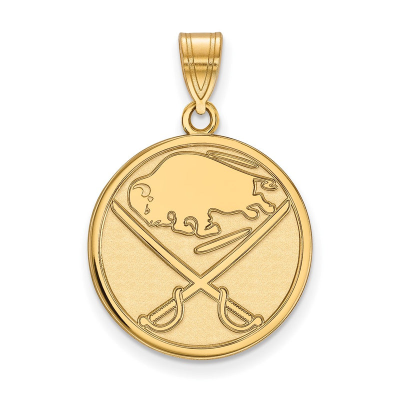 Gold Plated Sterling Silver Nhl Logoart Buffalo Sabres Large Pendant