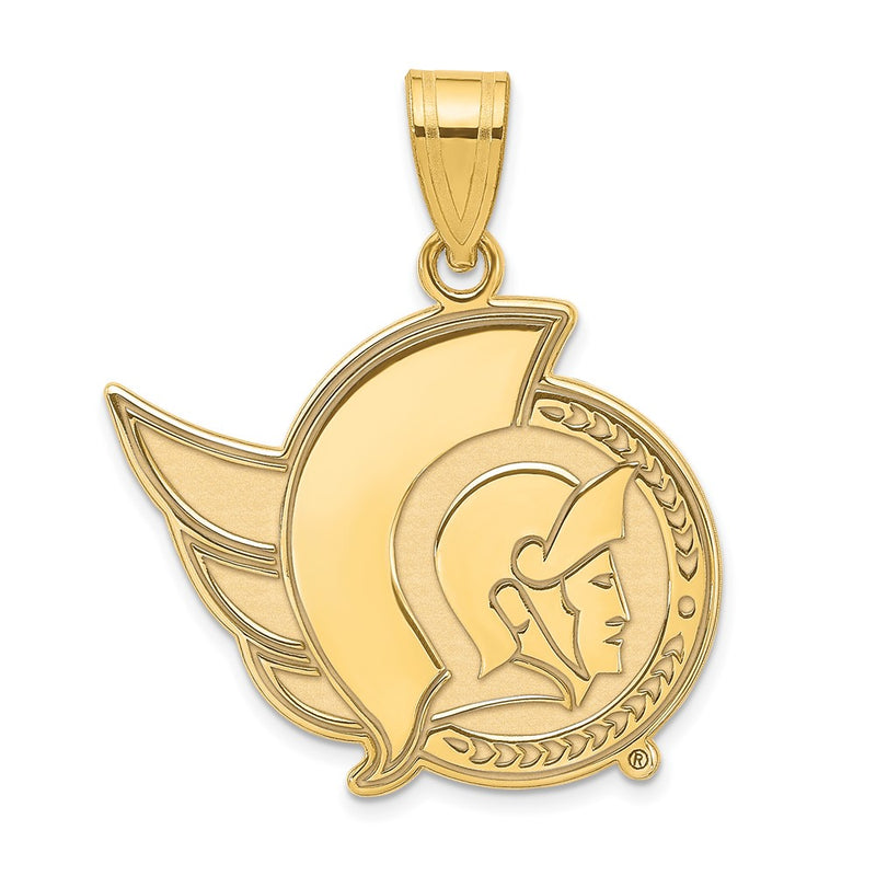 Gold Plated Sterling Silver Nhl Logoart Ottawa Senators Large Pendant