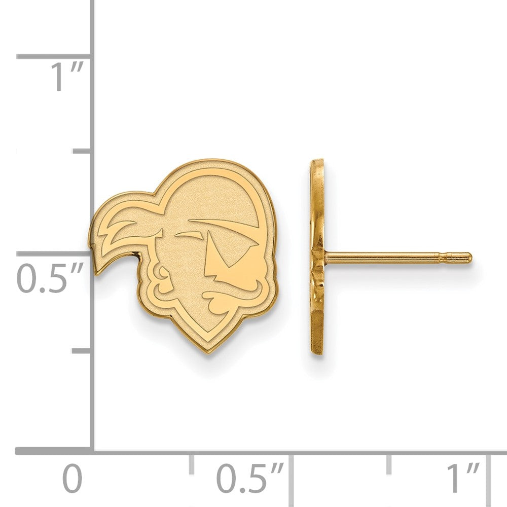 14K Yellow Gold Logoart Seton Hall University Pirate Small Post Earrings