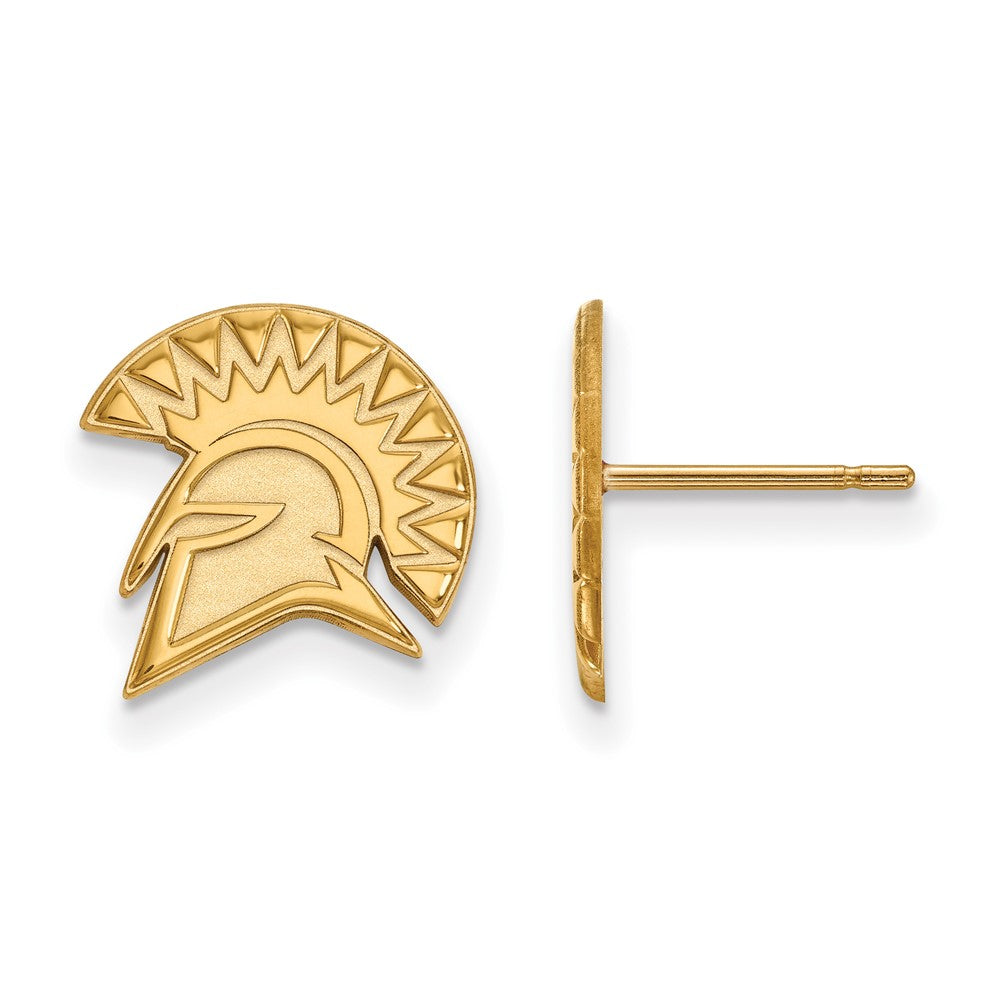 14K Yellow Gold Logoart San Jose State University Spartan Small Post Earrings