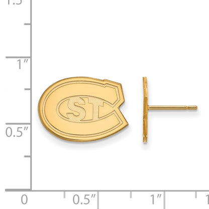 Gold Plated Sterling Silver Logoart St. Cloud State University Small Post Earrings