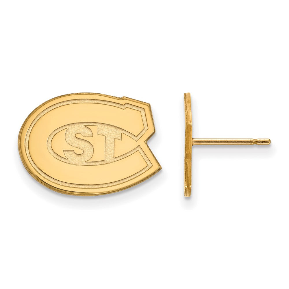 10K Yellow Gold Logoart St. Cloud State University Small Post Earrings