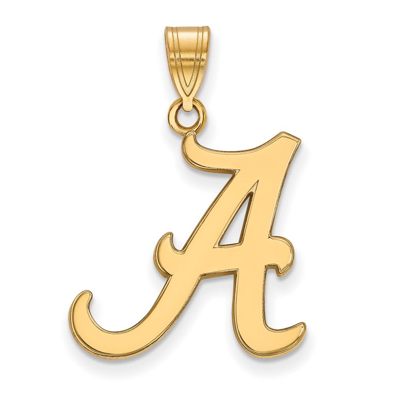 Gold Plated Sterling Silver Logoart University Of Alabama Letter A Large Pendant