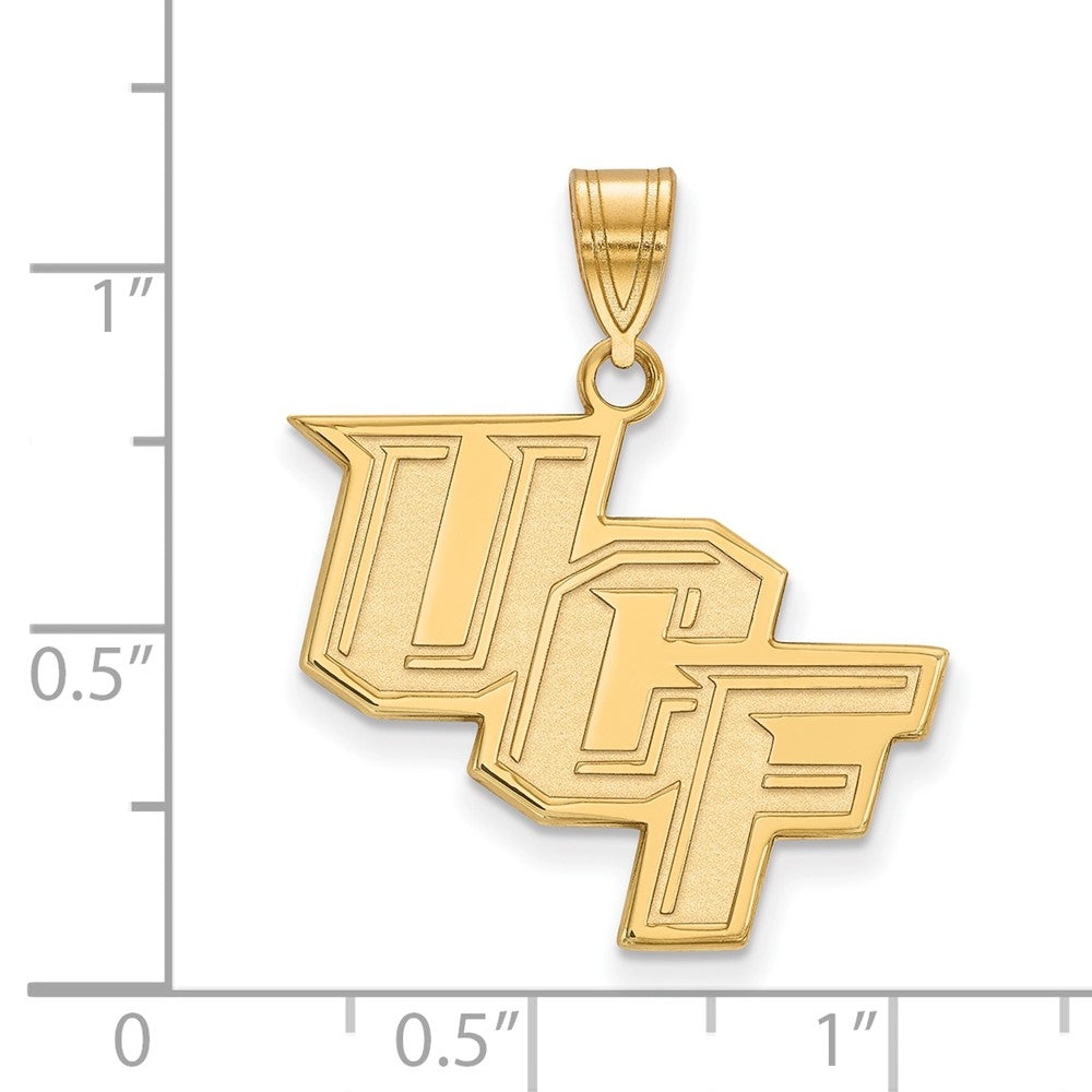 Gold Plated Sterling Silver Logoart University Of Central Florida U C F Large Pendant