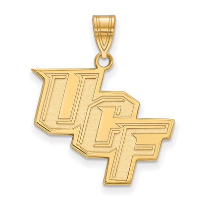 Gold Plated Sterling Silver Logoart University Of Central Florida U C F Large Pendant