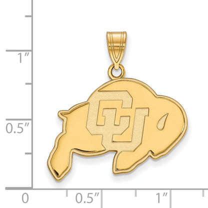 14K Yellow Gold Logoart University Of Colorado Buffalo Large Pendant