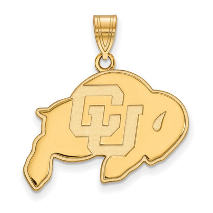 14K Yellow Gold Logoart University Of Colorado Buffalo Large Pendant