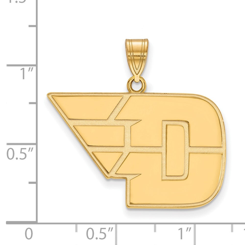 Gold Plated Sterling Silver Logoart University Of Dayton Large Pendant