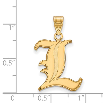 Gold Plated Sterling Silver Logoart University Of Louisville Letter L Large Pendant