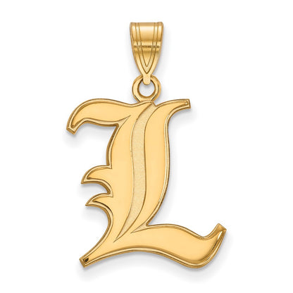 10K Yellow Gold Logoart University Of Louisville Letter L Large Pendant