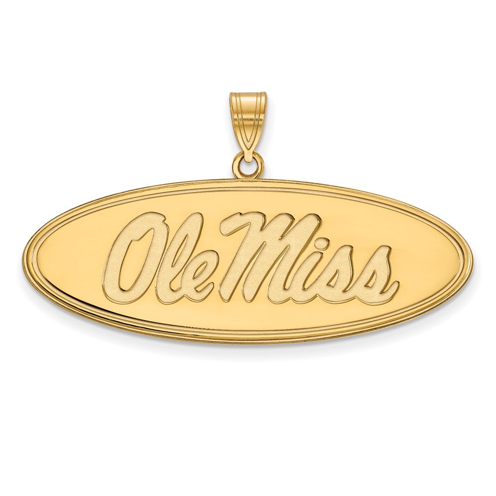 10K Yellow Gold Logoart University Of Mississippi Ole Miss Large Oval Pendant