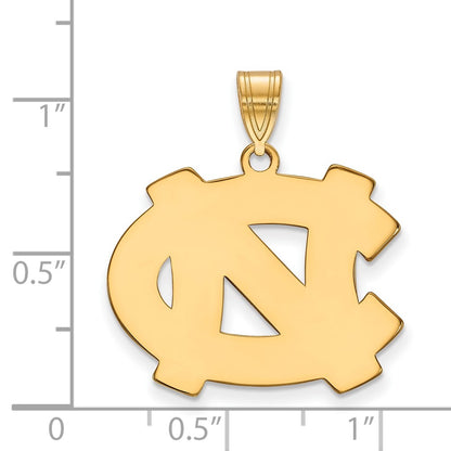 Gold Plated Sterling Silver Logoart University Of North Carolina N C Large Pendant