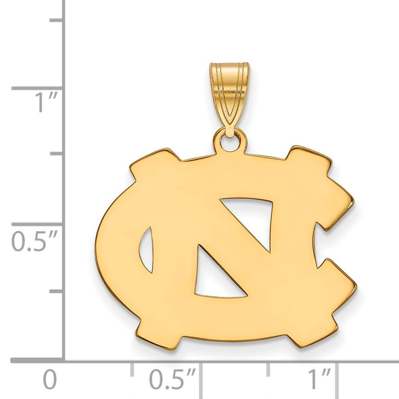 Gold Plated Sterling Silver Logoart University Of North Carolina N C Large Pendant