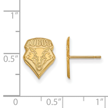 14K Yellow Gold Logoart University Of New Mexico Lobos Small Post Earrings