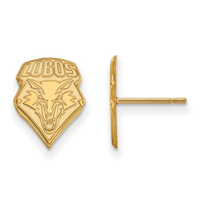 14K Yellow Gold Logoart University Of New Mexico Lobos Small Post Earrings
