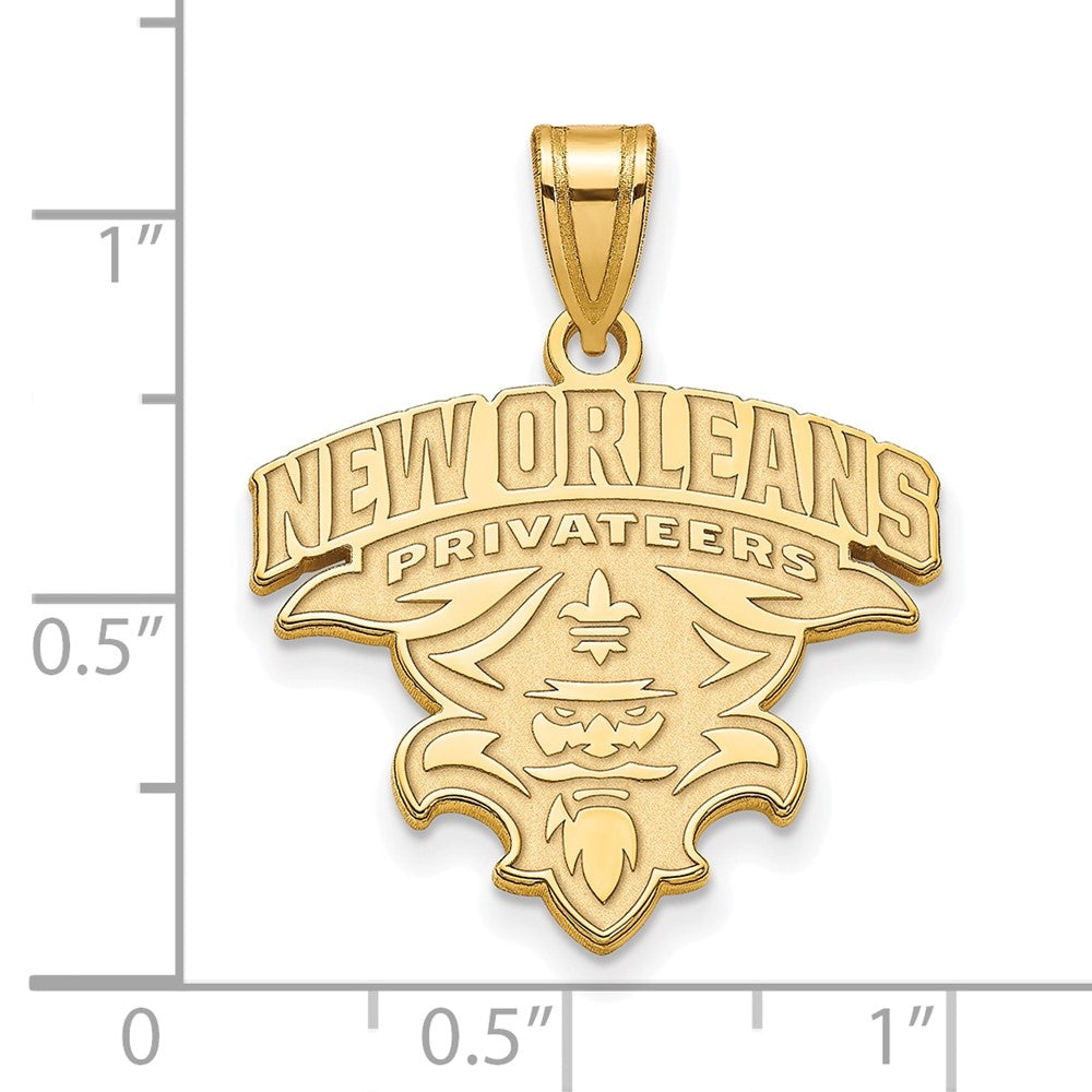 14K Yellow Gold Logoart University Of New Orleans U N O Extra Large Pendant