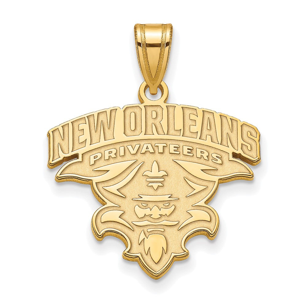Gold Plated Sterling Silver Logoart University Of New Orleans U N O Extra Large Pendant