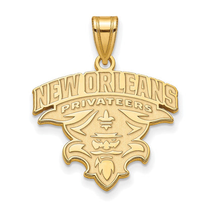 Gold Plated Sterling Silver Logoart University Of New Orleans U N O Extra Large Pendant