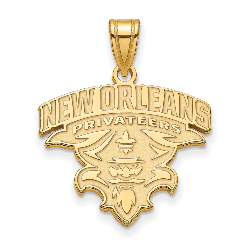 Gold Plated Sterling Silver Logoart University Of New Orleans U N O Extra Large Pendant