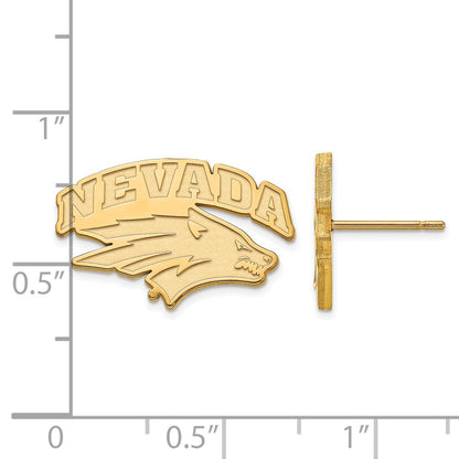 10K Yellow Gold Logoart University Of Nevada Reno Small Post Earrings