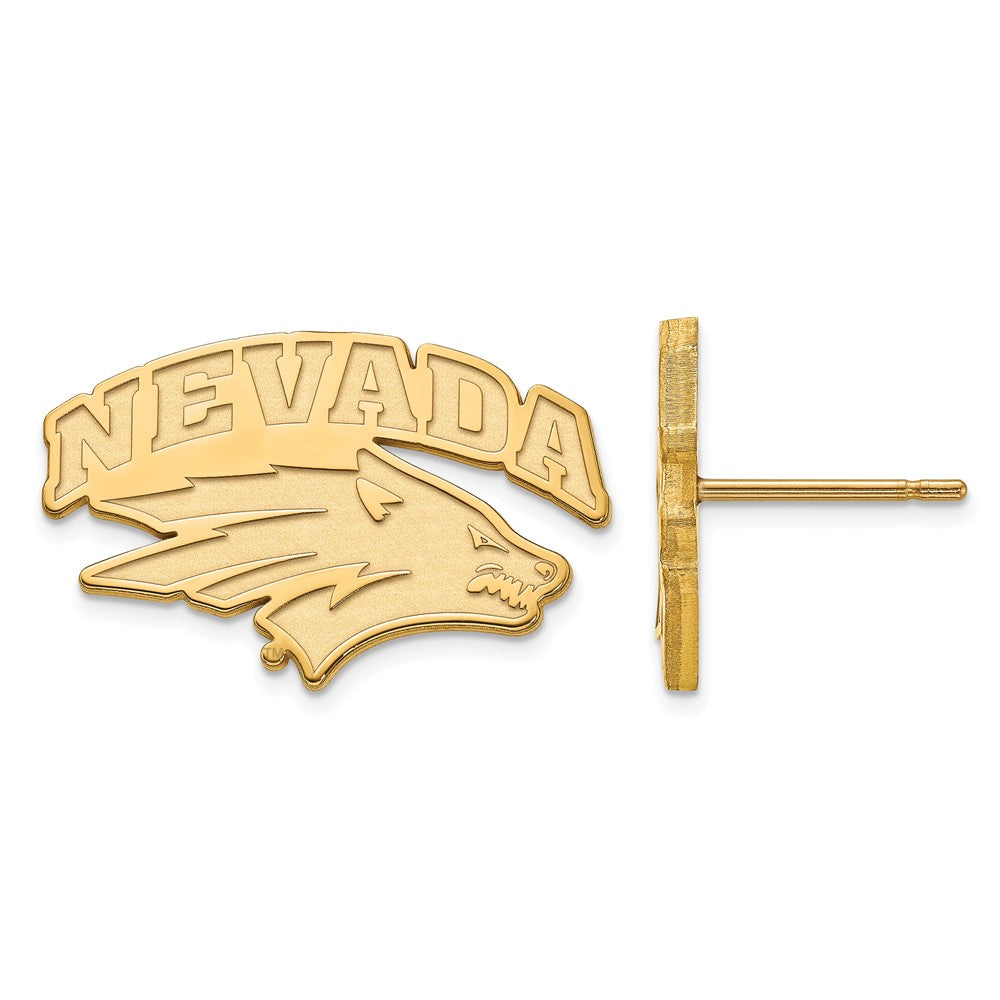 Gold Plated Sterling Silver Logoart University Of Nevada Reno Small Post Earrings