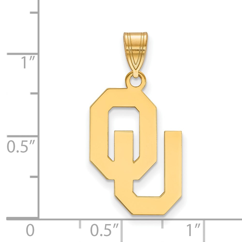 Gold Plated Sterling Silver Logoart University Of Oklahoma O U Large Pendant