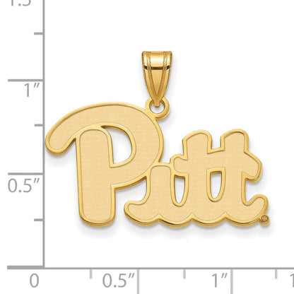 Gold Plated Sterling Silver Logoart University Of Pittsburgh Large Pendant