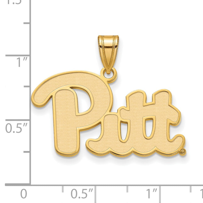 Gold Plated Sterling Silver Logoart University Of Pittsburgh Large Pendant