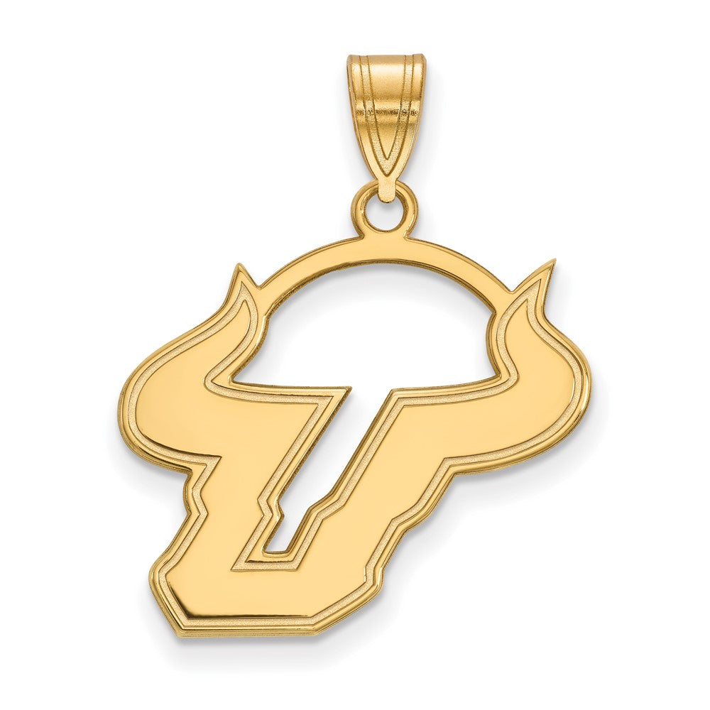 Gold Plated Sterling Silver Logoart University Of South Florida Bull Large Pendant