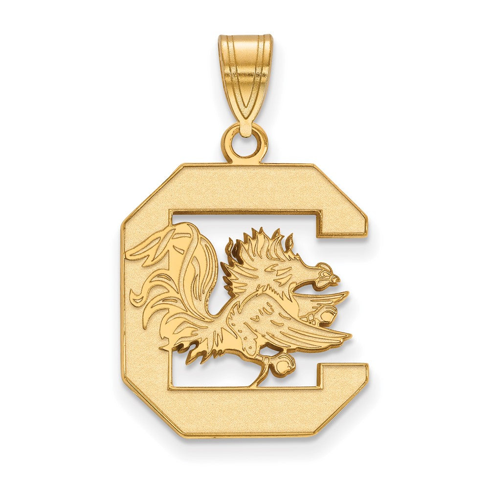 Gold Plated Sterling Silver Logoart University Of South Carolina Large Pendant