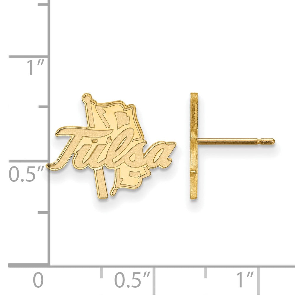 10K Yellow Gold Logoart University Of Tulsa Small Post Earrings