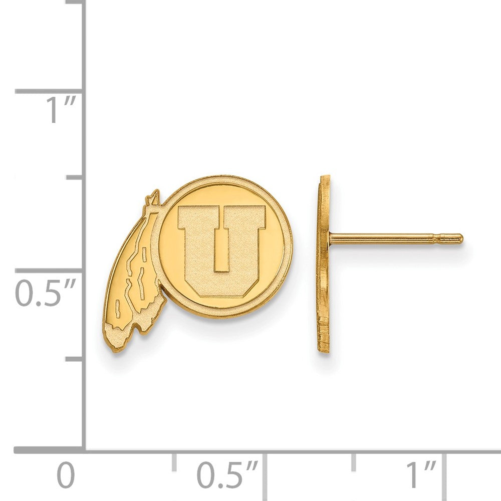 Gold Plated Sterling Silver Logoart University Of Utah Small Post Earrings