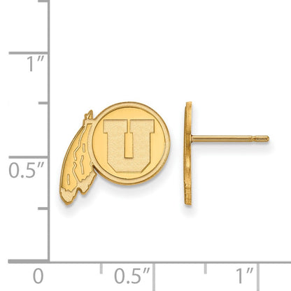Gold Plated Sterling Silver Logoart University Of Utah Small Post Earrings