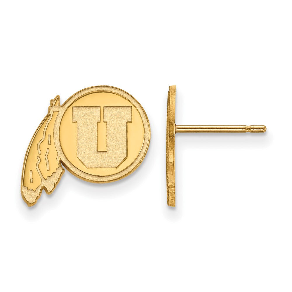 Gold Plated Sterling Silver Logoart University Of Utah Small Post Earrings
