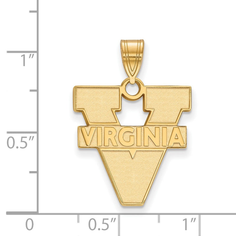 10K Yellow Gold Logoart University Of Virginia Large Pendant