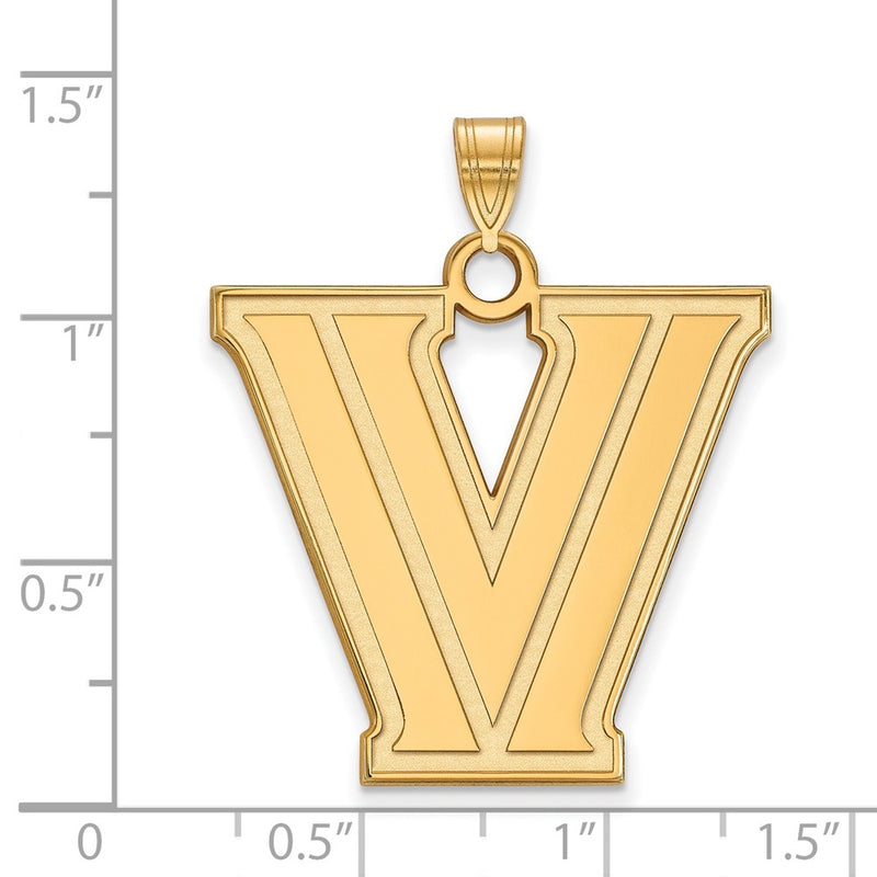 14K Yellow Gold Logoart Villanova University Letter V Extra Large Pendant