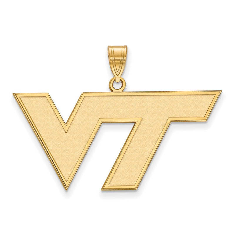 14K Yellow Gold Logoart Virginia Tech V T Large Pendant