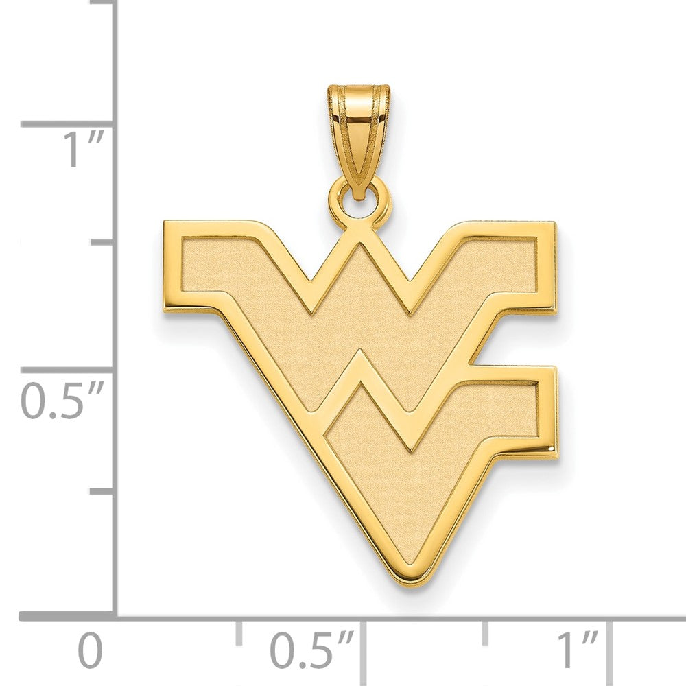 10K Yellow Gold Logoart West Virginia University W V Large Pendant