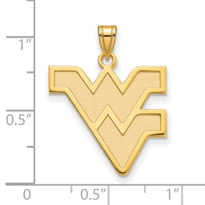 10K Yellow Gold Logoart West Virginia University W V Large Pendant