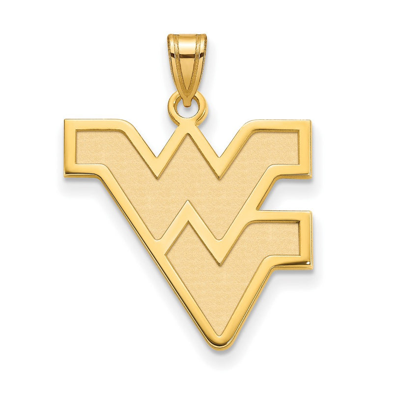 Gold Plated Sterling Silver Logoart West Virginia University W V Large Pendant