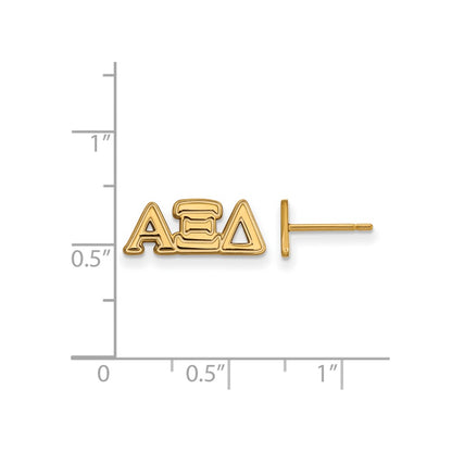 Gold Plated Sterling Silver Logoart Alpha Xi Delta Sorority Greek Letters Extra Small Post Earrings